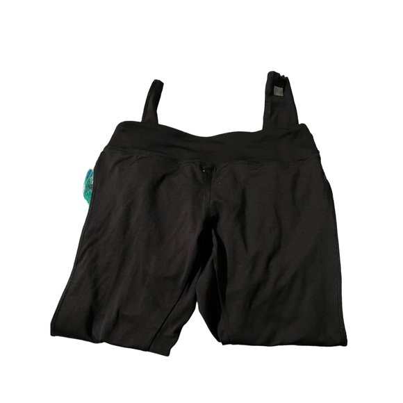 Lularoe Black Yoga Leggings pants Black Peacock Feather strips outside leg Size - Picture 1 of 4